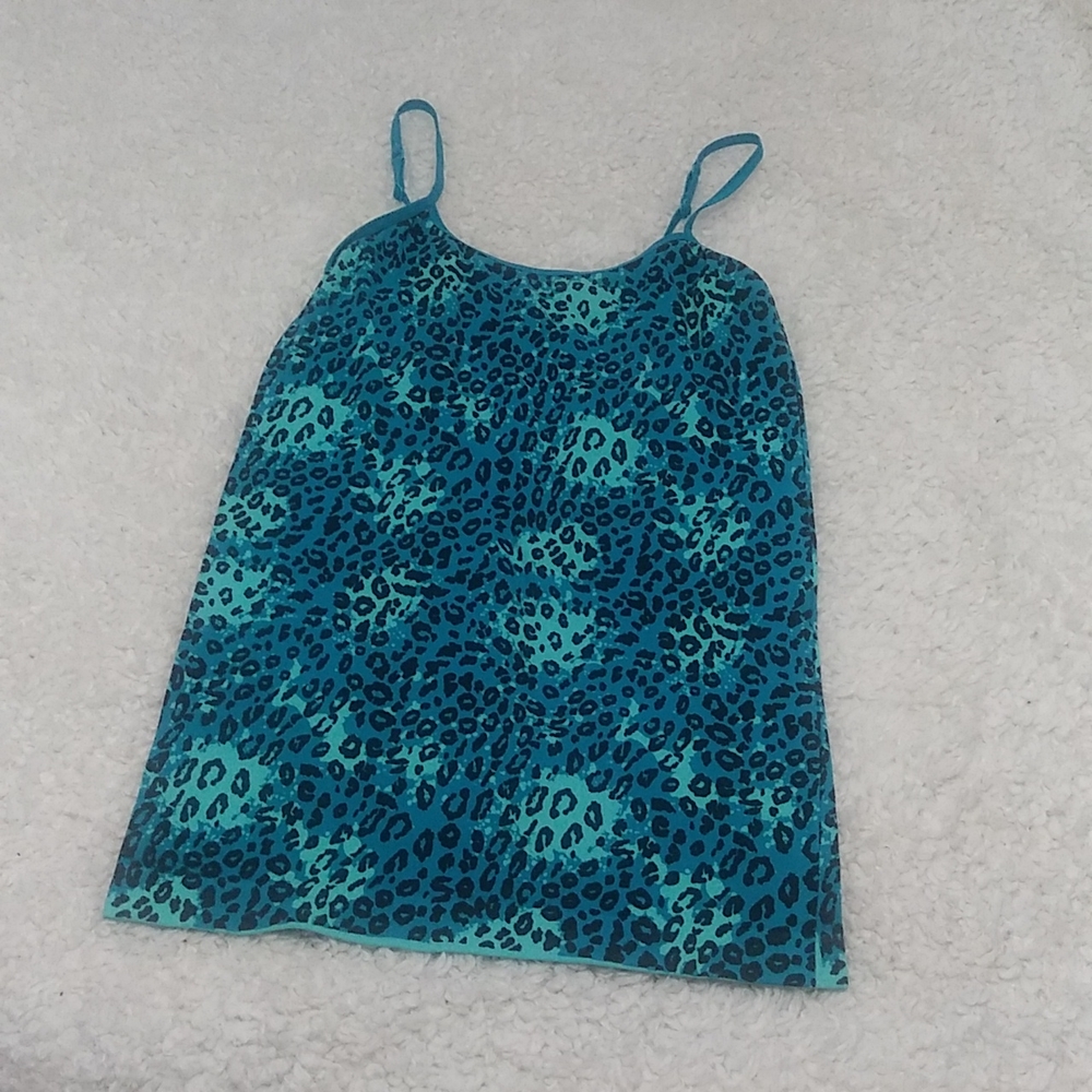 Blue Leopard Spaghetti Shirt